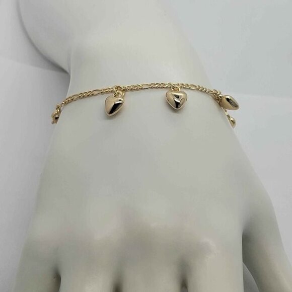 Brand New Brazilian 18k Gold Filled Multi Hearts Bracelet - Picture 2 of 5